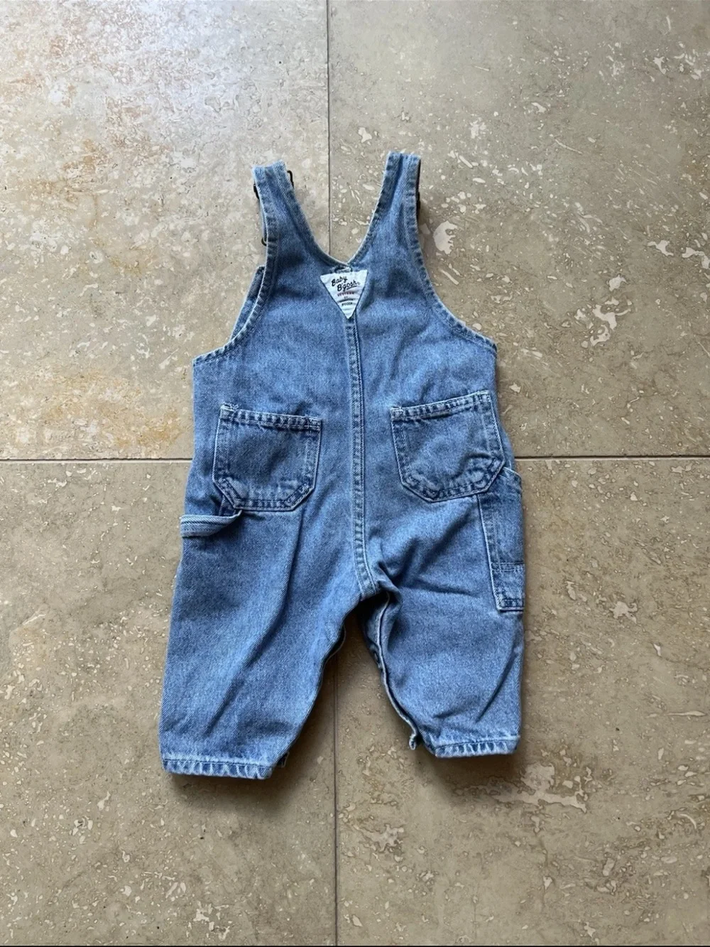 VTG OshKosh Bgosh Vestback Overalls Light Wash 18M